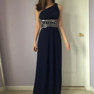 Adrianna Papell Hailey Logan One Shoulder Gown